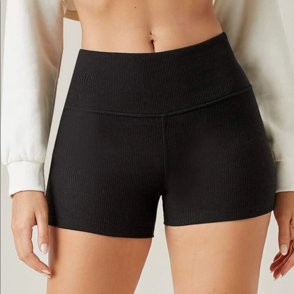 Rib knit biker shorts - Picture 2 of 2